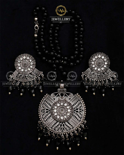 Rajhistani German Silver Mala set ML-2014