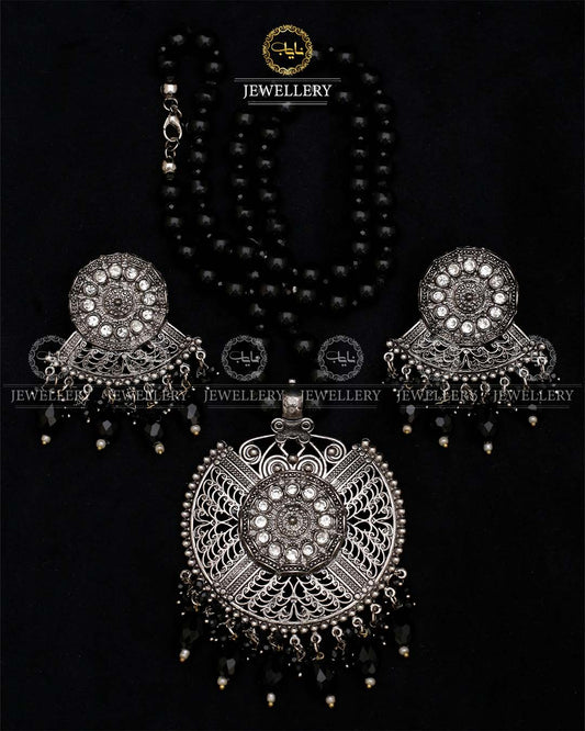 Rajhistani German Silver Mala set ML-2014
