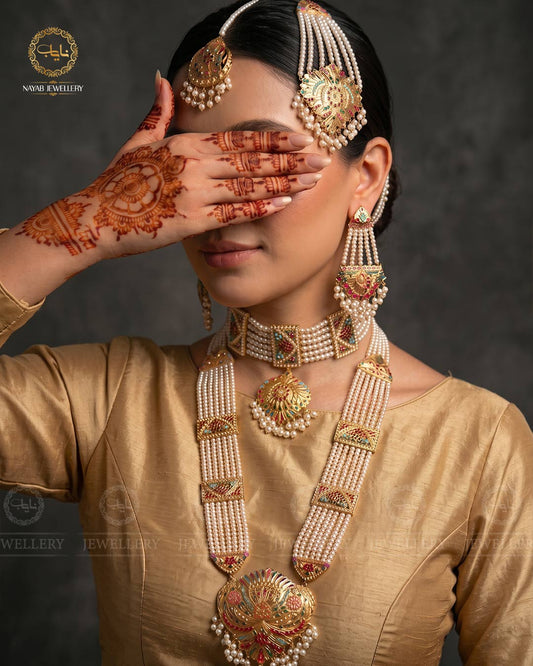 Light Weight Hyedrabadi Bridal set NJ -1655