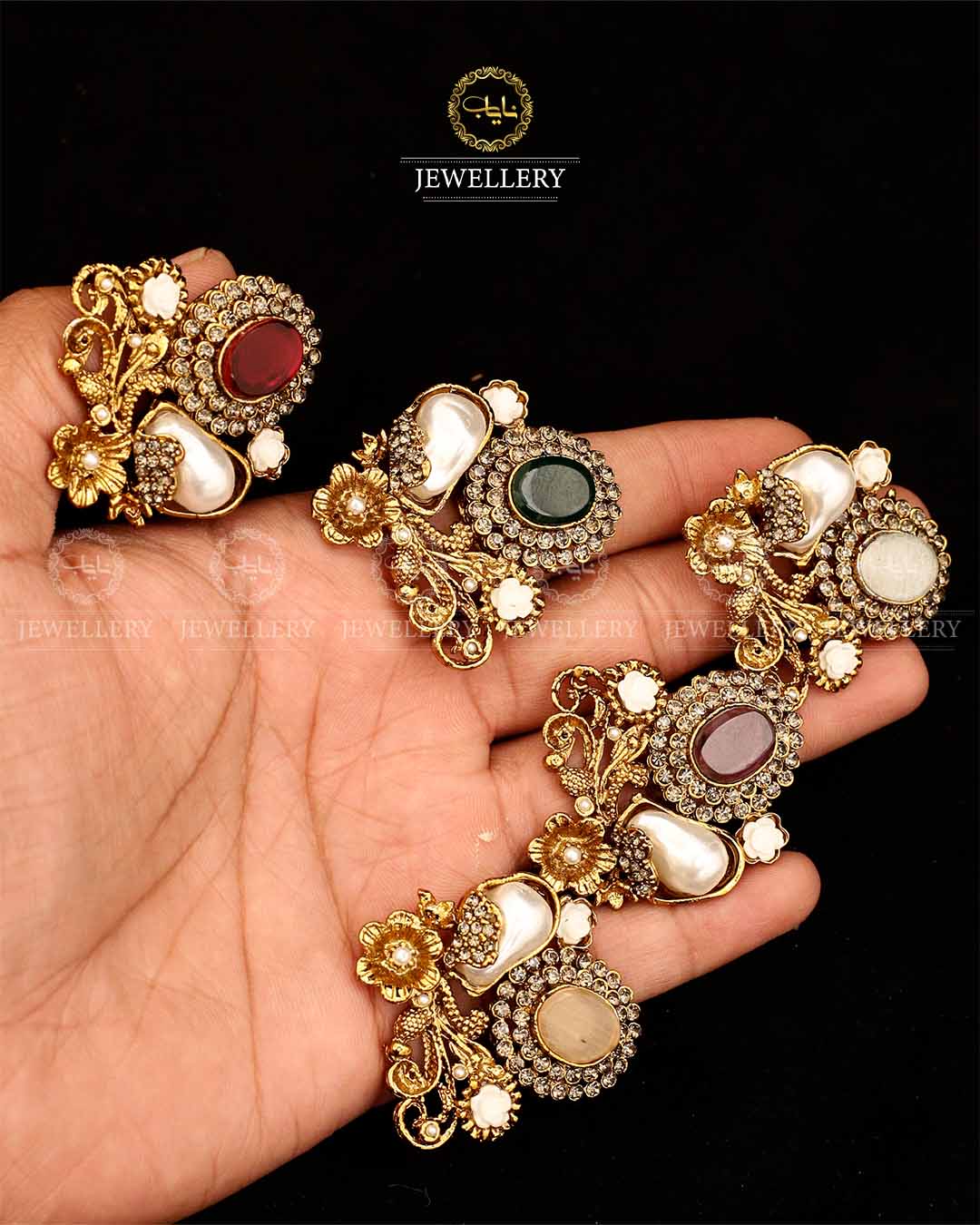 Turkish Mother pearl adjustable Ring-2936