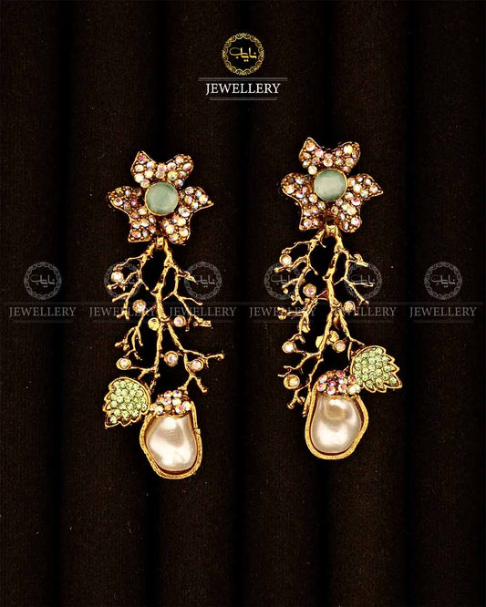 Tree Turkish Mother Pearl Earrings-2944