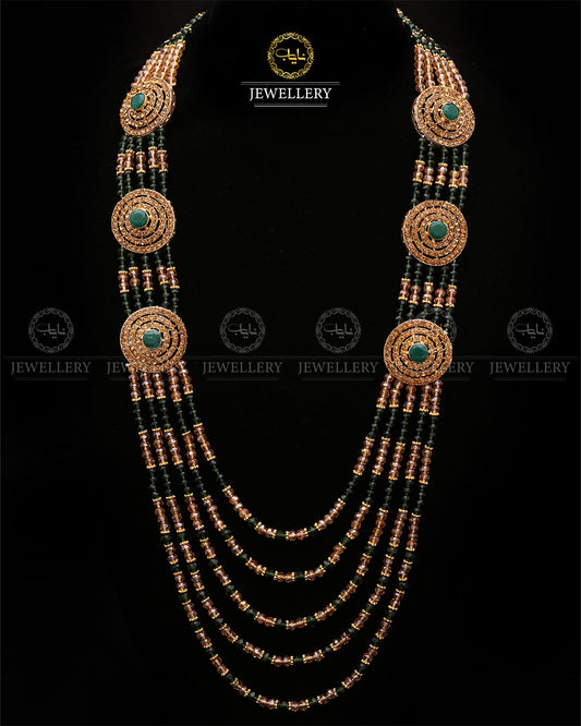 Bridal Broch Mala (with out Earrings)-2731-Golden Nayab Jewellery