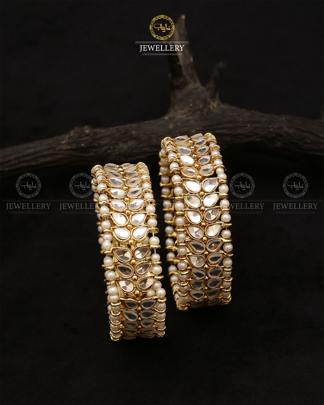 Ayesha Traditional Kundan Bangles (pair) -2690 Nayab Jewellery