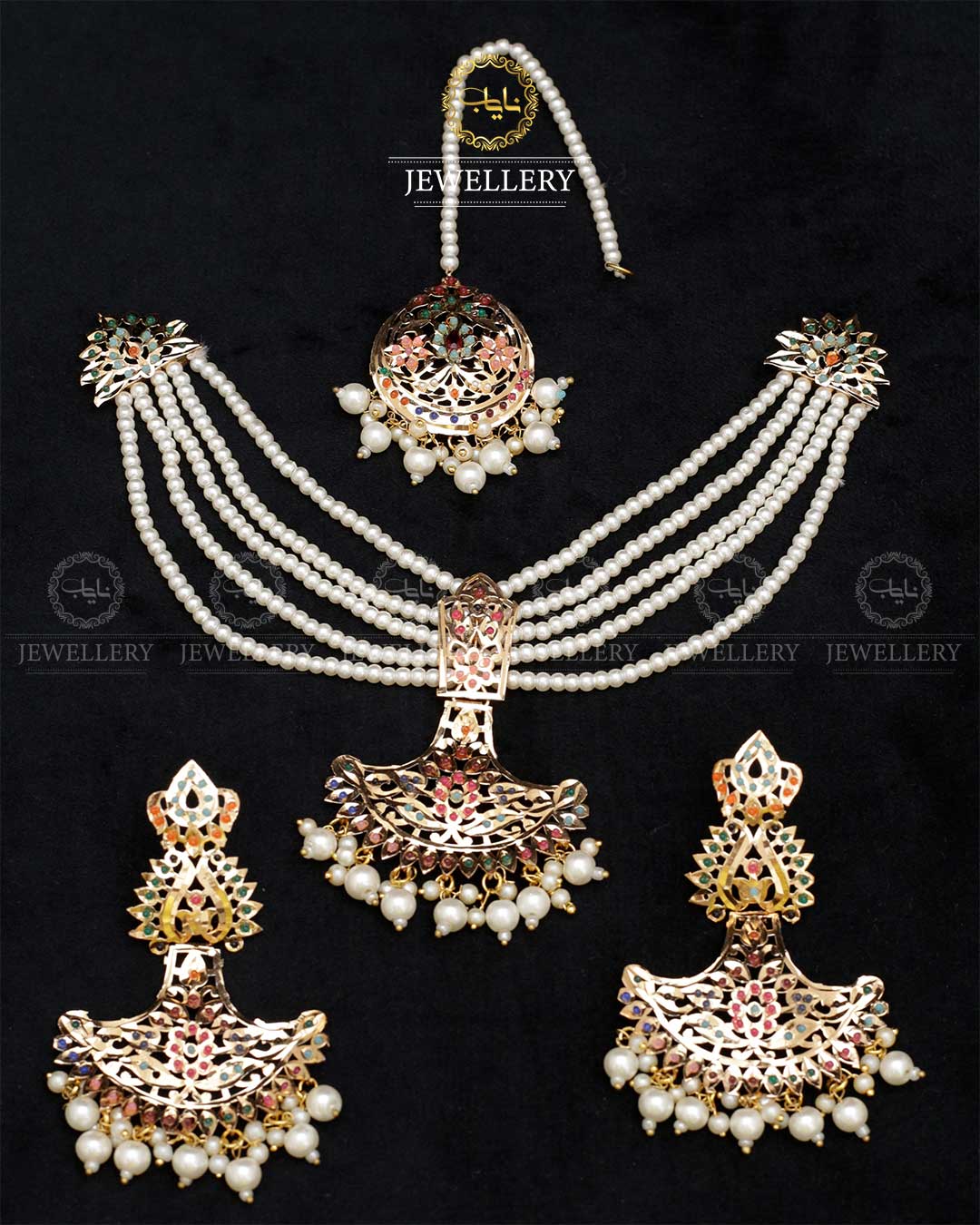 Gold plated Hyedrabadi Chokar set N-1037