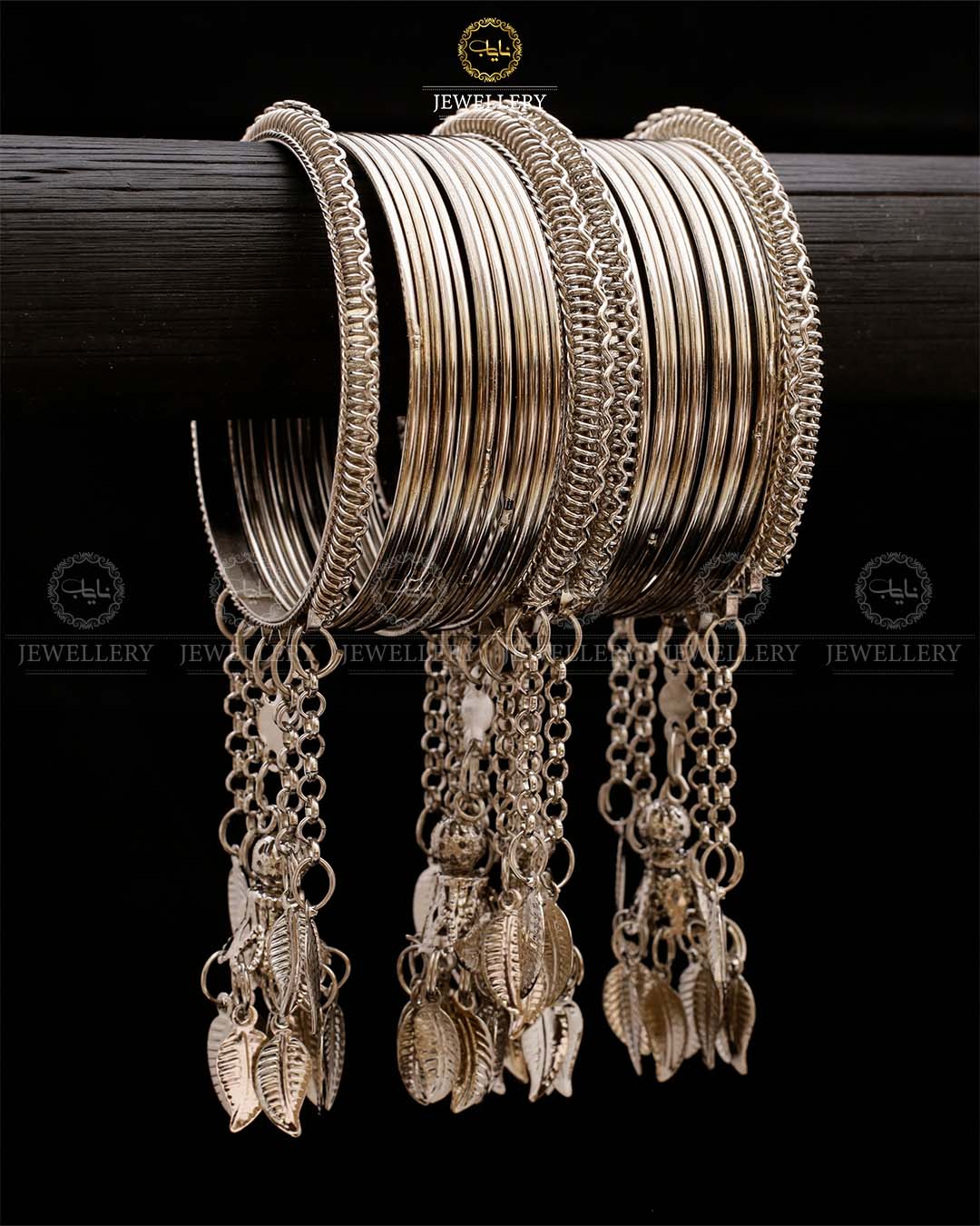 Silver Metal Latkan Bridal Bangles set-2551 Nayab Jewellery