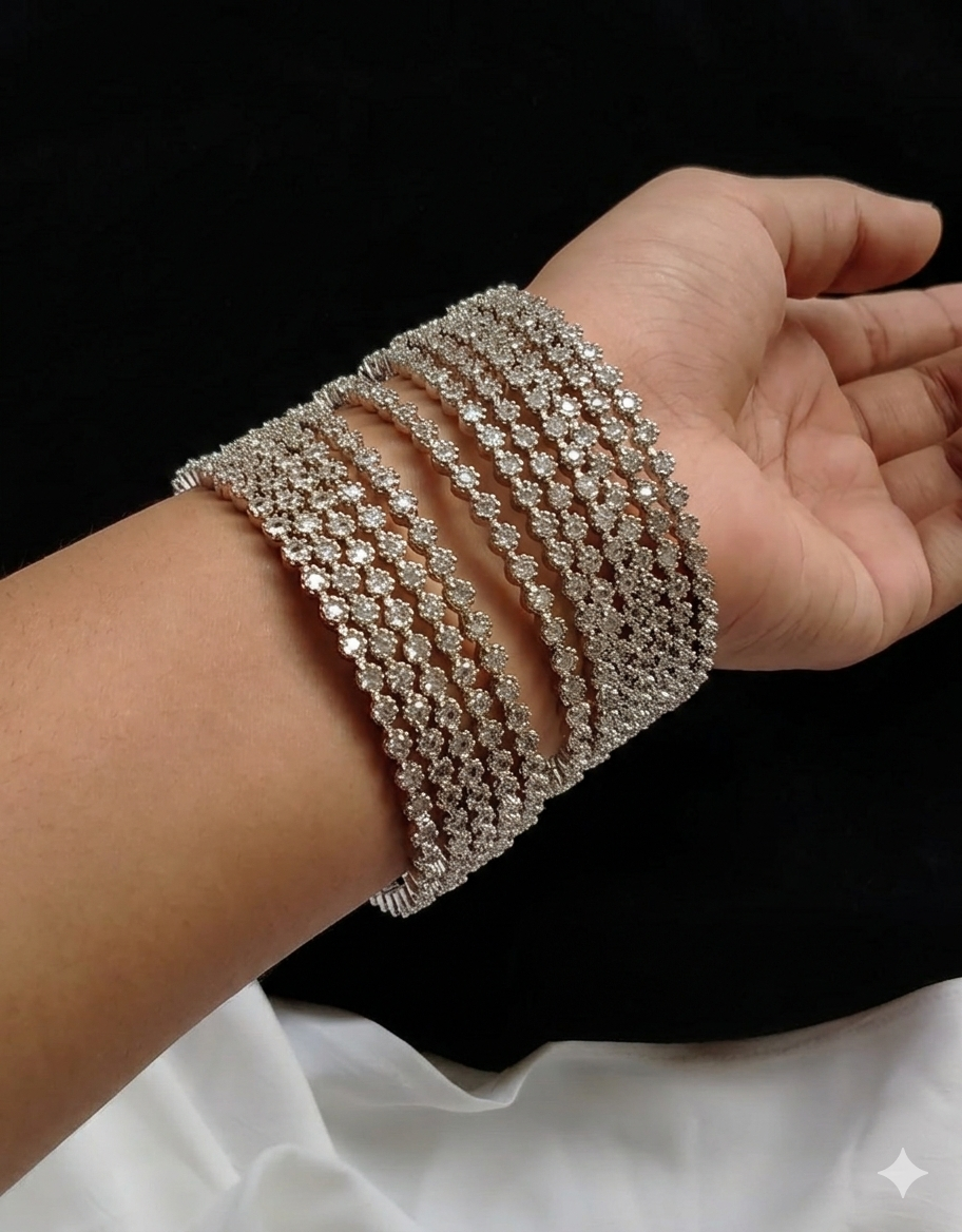American Diamond 4 pcs Bangles -1944