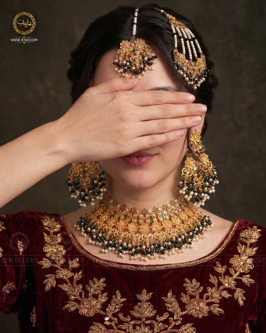 Real Stones Zarcon Bridal Necklace set-2894