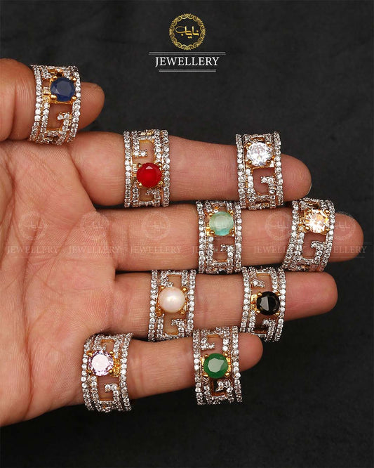 Jarao Stones Adjustable Ring-2491 Nayab Jewellery