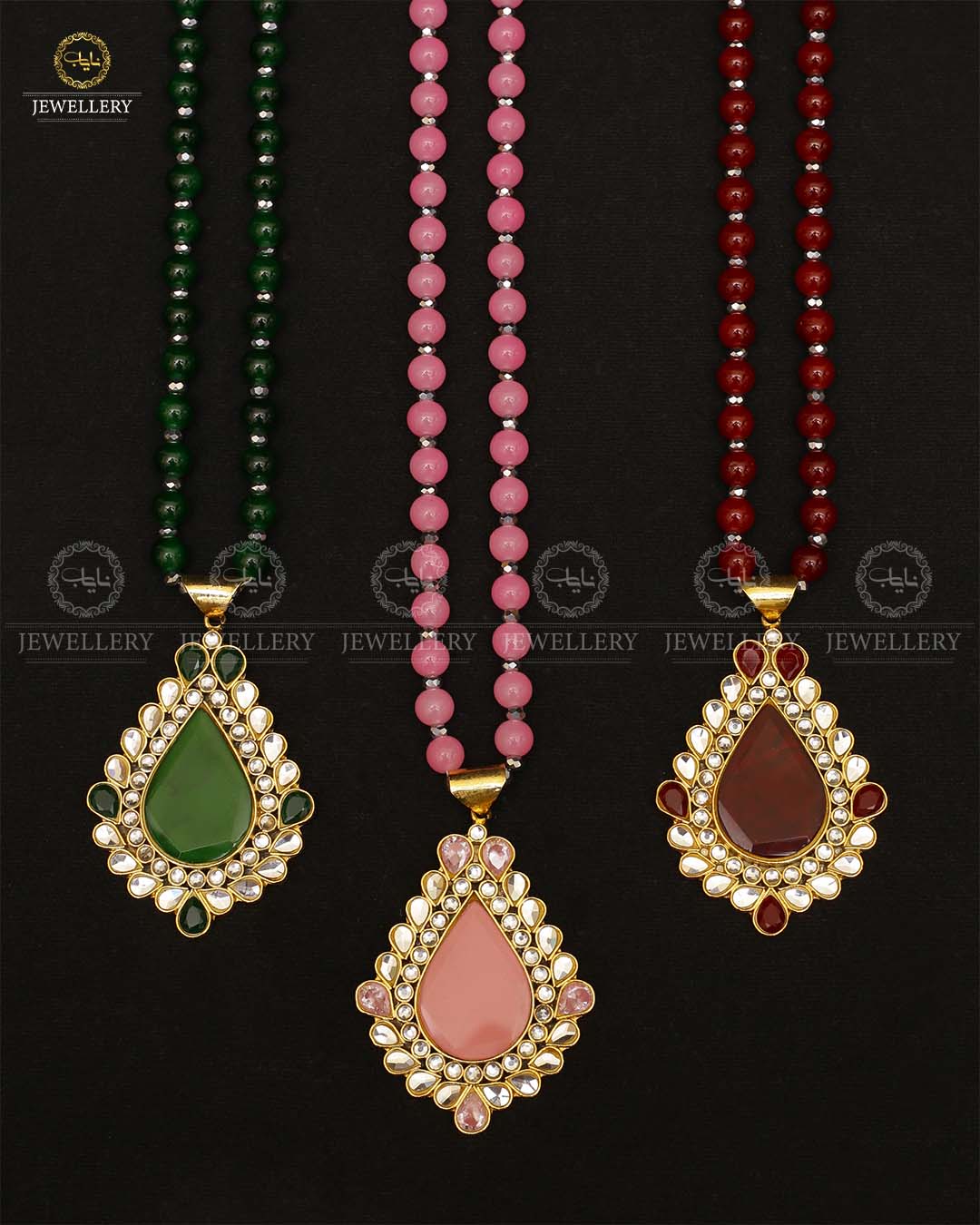 Farshi Kundan Real stones Mala (without Earrings) -2145