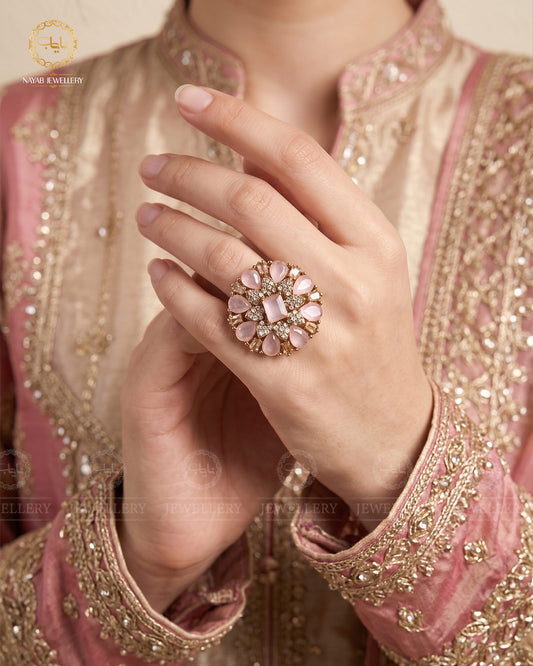 Zirconia Flower Adjustable Ring R-417