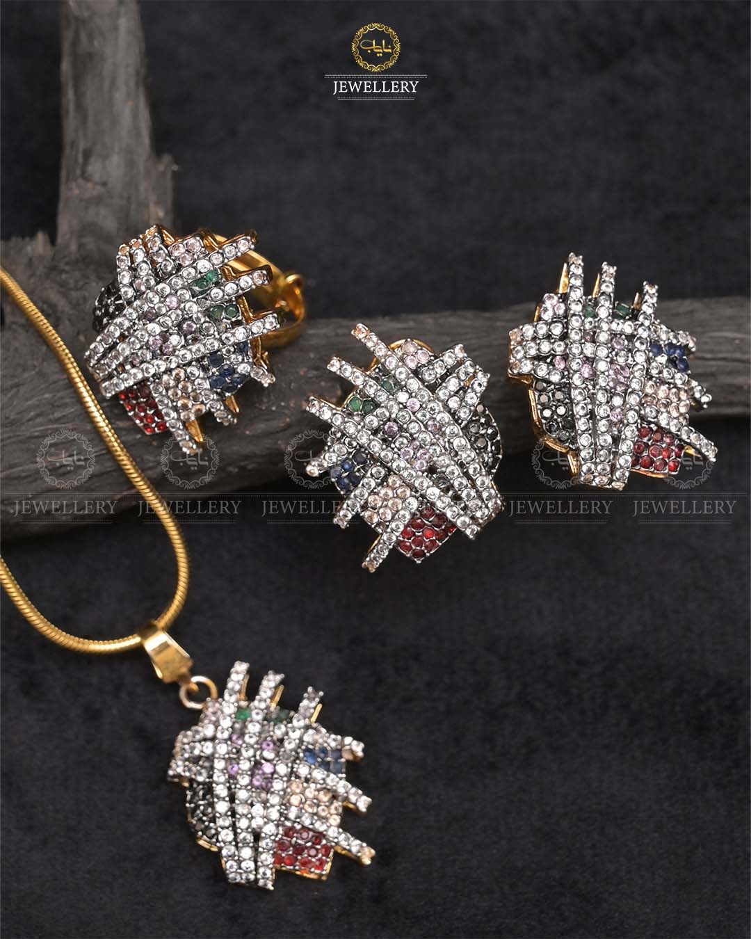 Jarao stones pendant combo set-2422