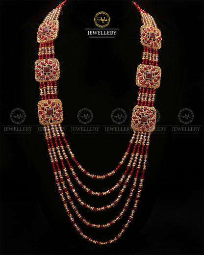 Bridal Broch Mala (with out Earrings)-2732-Golden Nayab Jewellery
