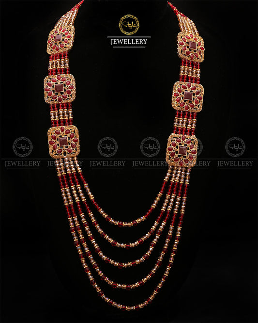 Bridal Broch Mala (with out Earrings)-2732-Golden Nayab Jewellery