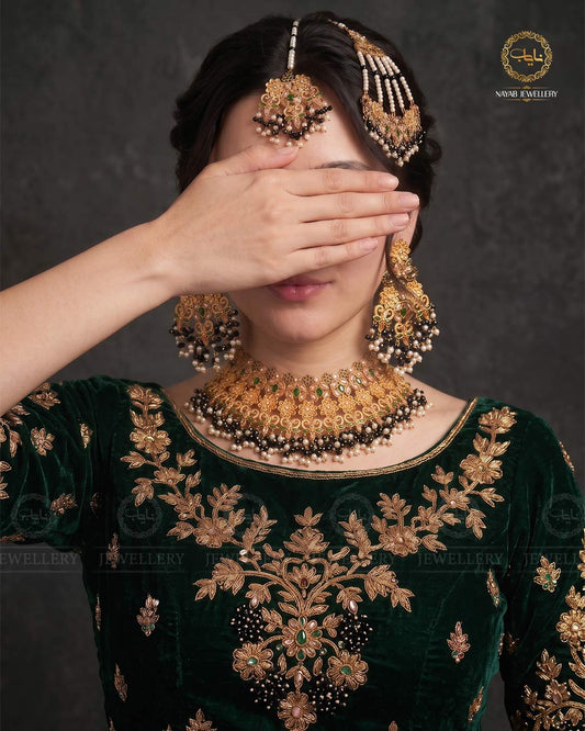 Real Stones Zarcon Bridal Necklace set-2894