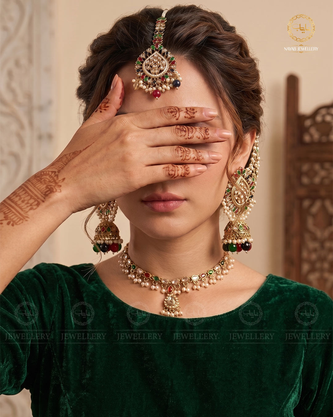 Antique Chokar with Sahara Jhumka Tika -2612
