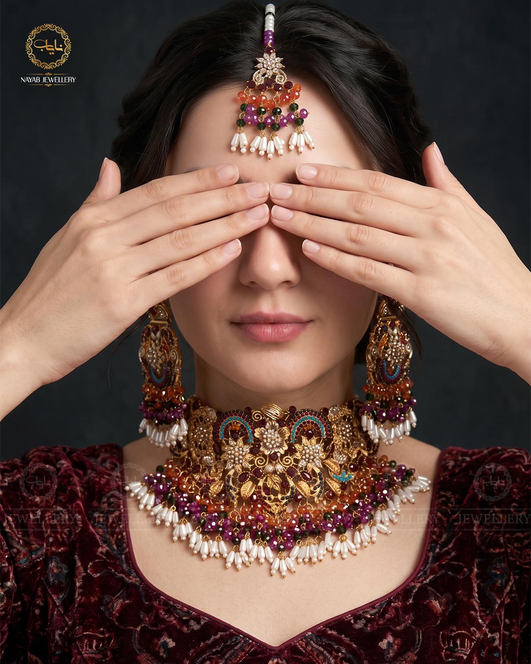 ABQARI Noratan Bridal Chokar Set-2383