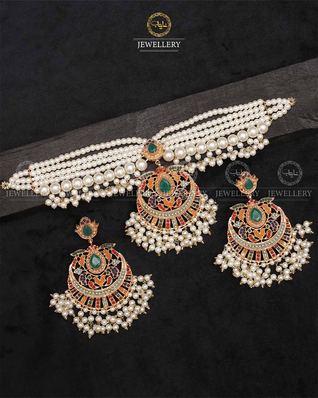 Turkish Noratan Chokar with Big size Earrings  -2218