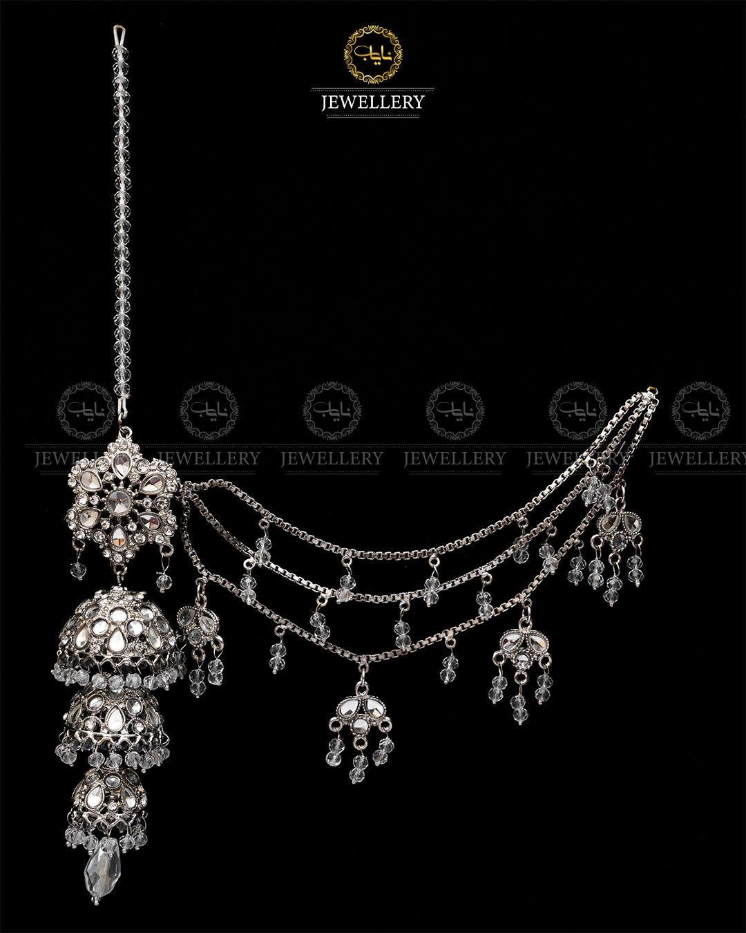 Bahubali 3 Step Jhumka NJ-1275-Silver