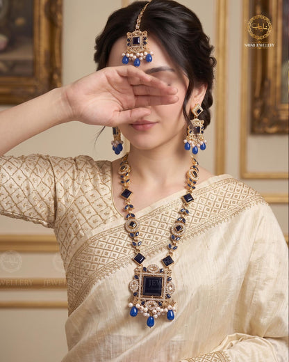 Egyptian Gems Square Stones Mala set with Tika-2046