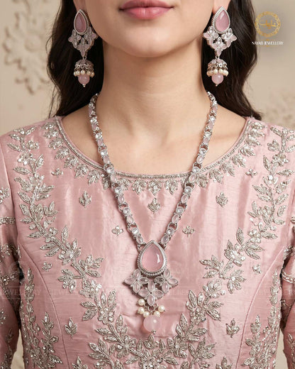 Egyptian Necklace set with Jhumki NJ-1863-Silver