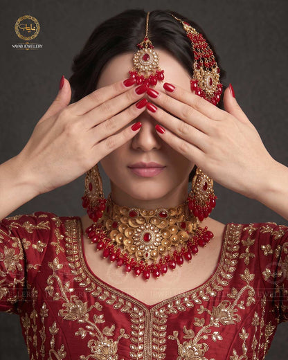 Designer Bridal set with jhomer-2291-Golden