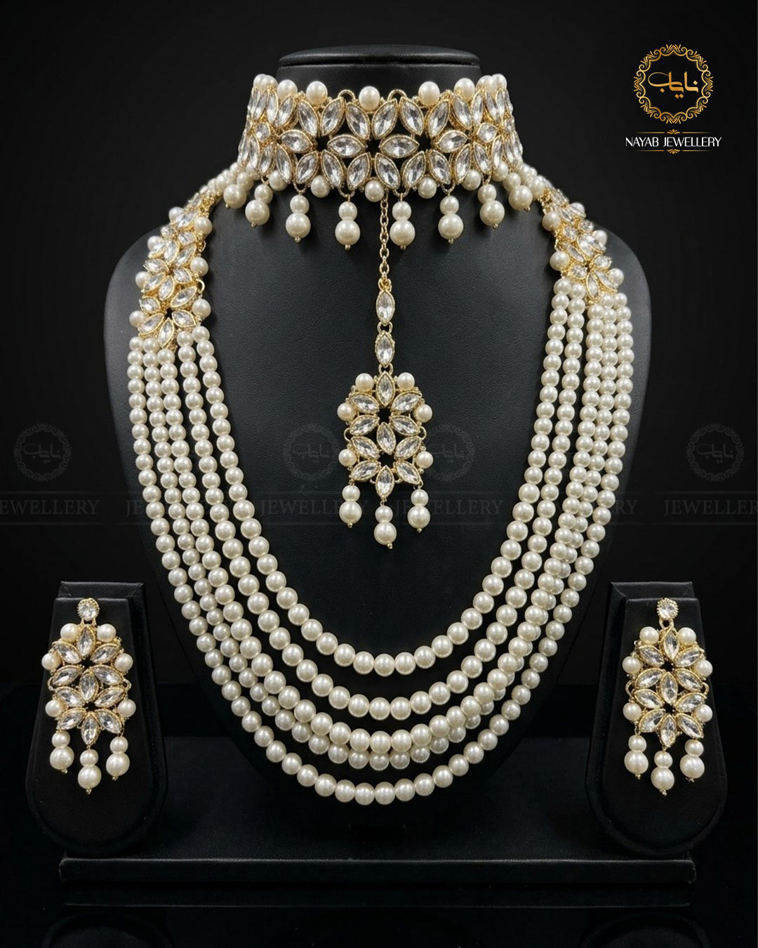Mughlai Pearl 5 pcs Bridal Necklace set (original) NJ-1005
