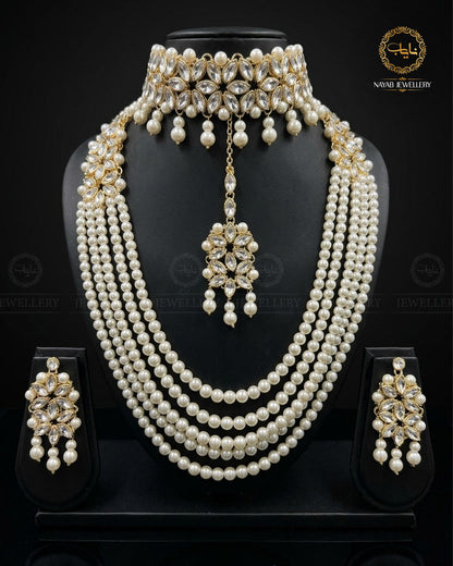Mughlai Pearl 5 pcs Bridal Necklace set (original) NJ-1005