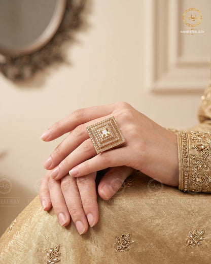 Stylish Square adjustable Ring R-402
