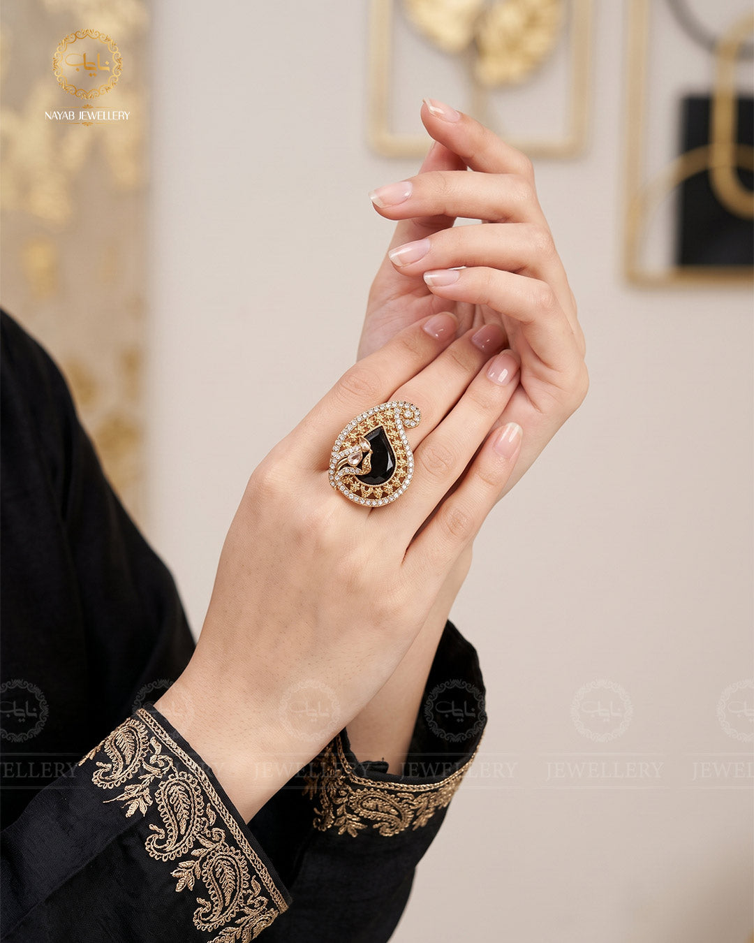 Tear Drops Adjustable Ring R-421