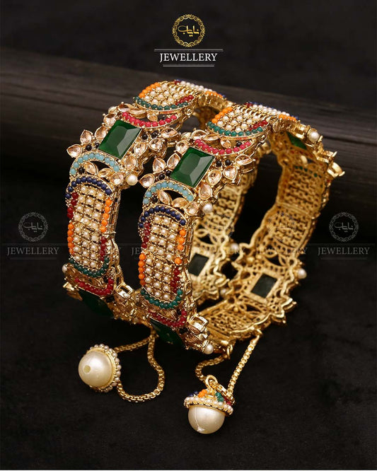 Abiha Noratan Openable Bangles (pair)-2709 Nayab Jewellery