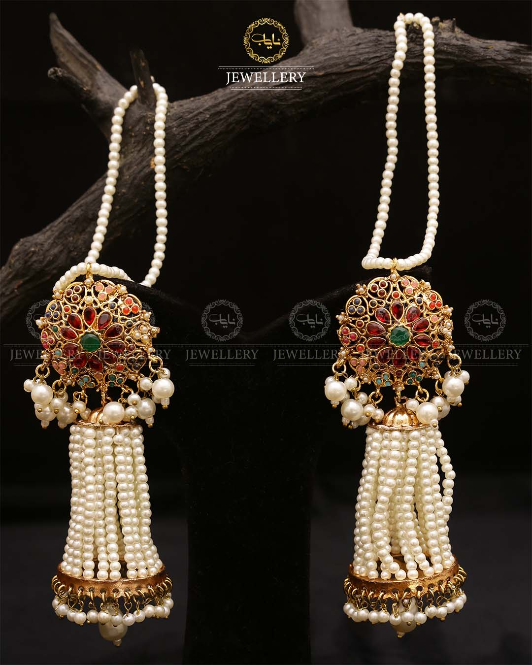 Gold plated Hyedrabadi Pearl Jhumka-2703 Nayab Jewellery