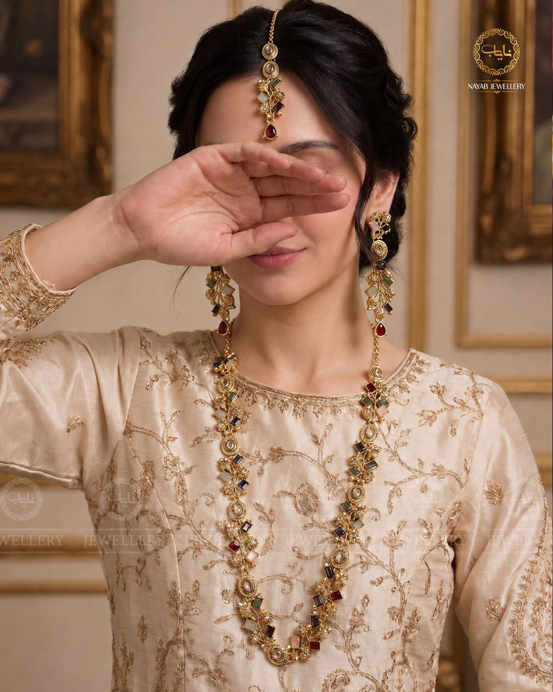 Turkish Long Mala set with Tika-2631