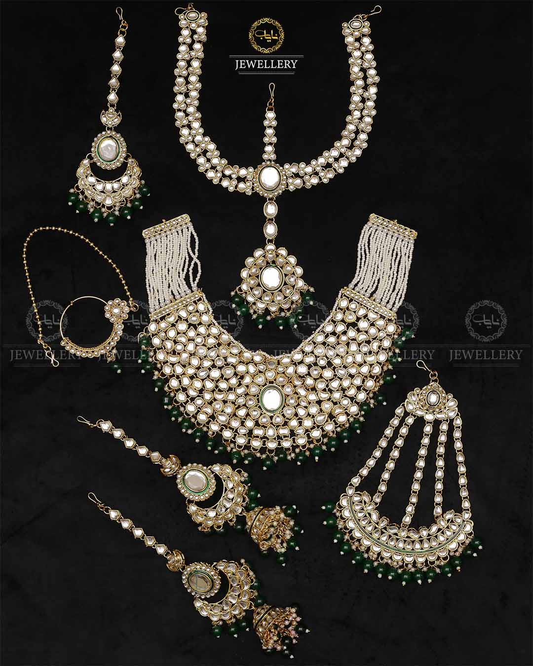 Indian Uncut Kundan 7 pcs Birdal Set-2720 Nayab Jewellery