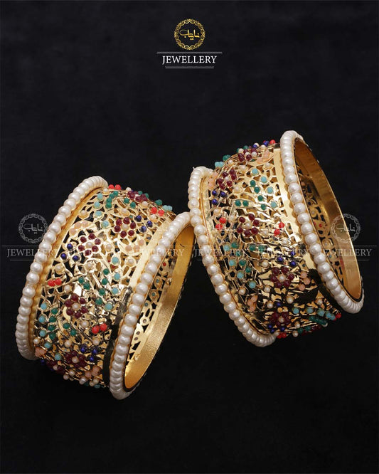 Hyedrabadi hand made Bangles (pair)-2449 Nayab Jewellery