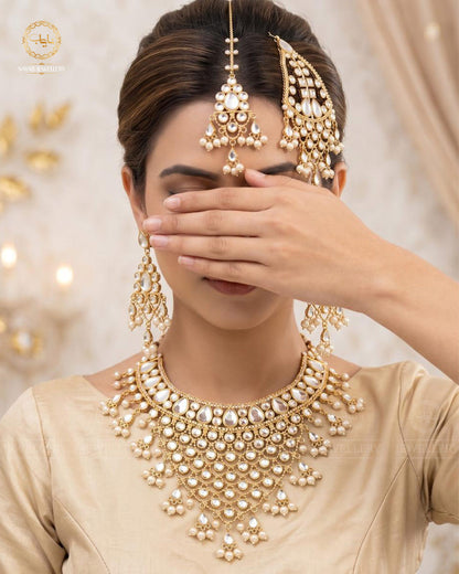 Shaheer Kundan Jhallar 5 pcs Bridal set-2118