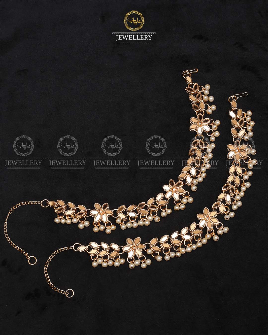 Kundan Anklet pazeb (pair)-2038-Golden