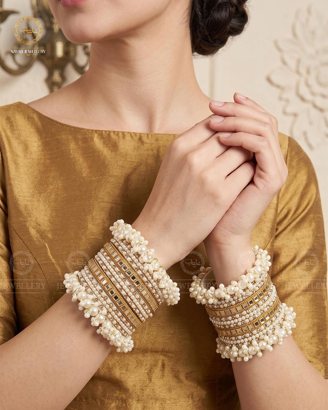 Pearl Bridal Bangles set -2545