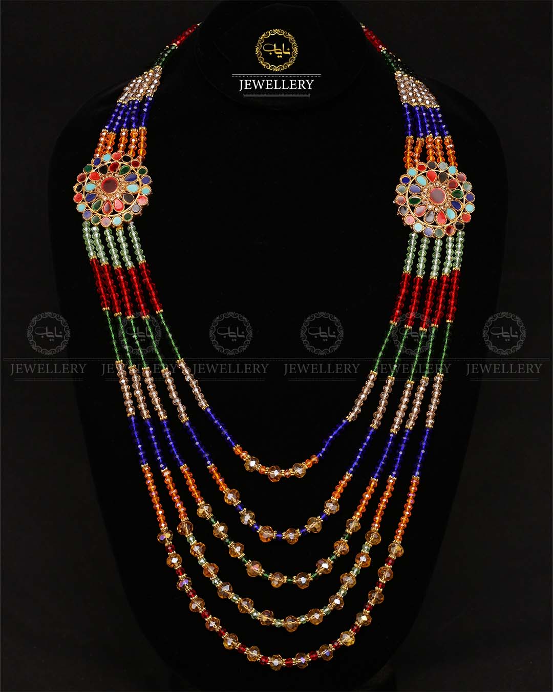 Kundan 5 layers Bridal Mala-2171-Golden