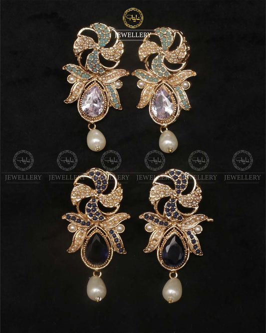 Noor e Jahan Earrings Golden-2468 Nayab Jewellery