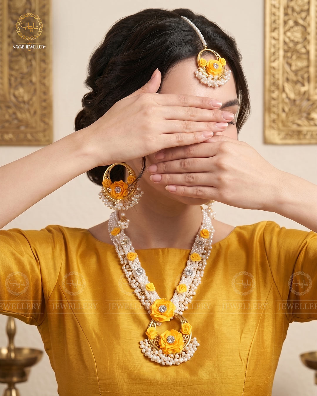 Mehndi/Mayo Pearl 4 pcs  Mala set-2543