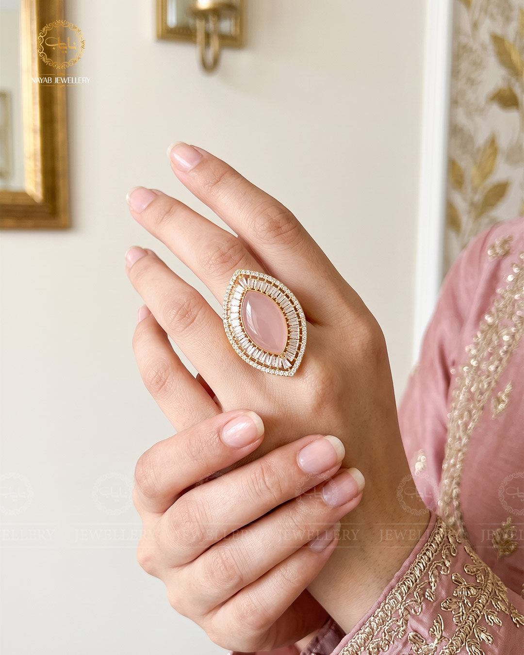 Almond Zarcon Big Size Ring (Adjustable)-2842