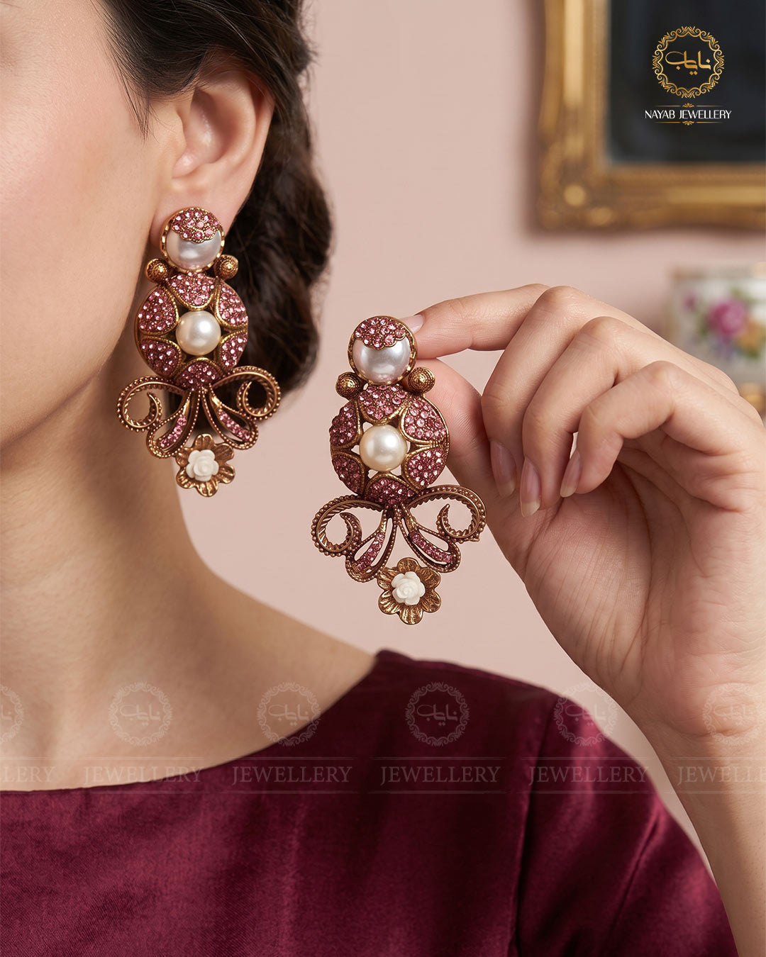 Turkish Mother Pearl Earrings E-3056