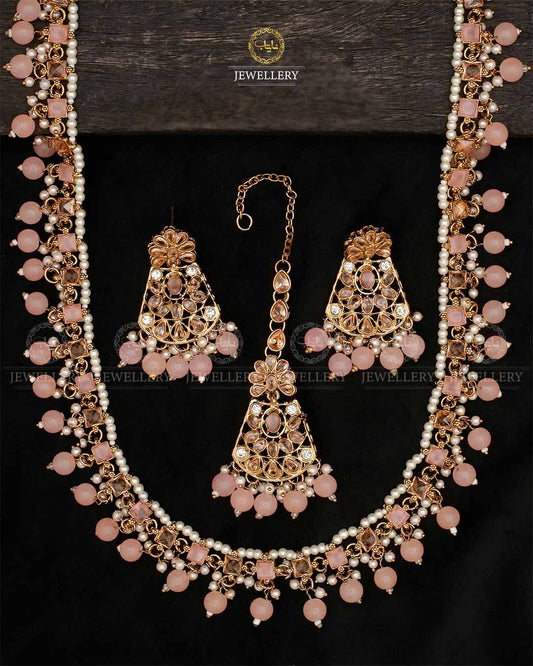 Zirconia Long Mala set-2535 Nayab Jewellery