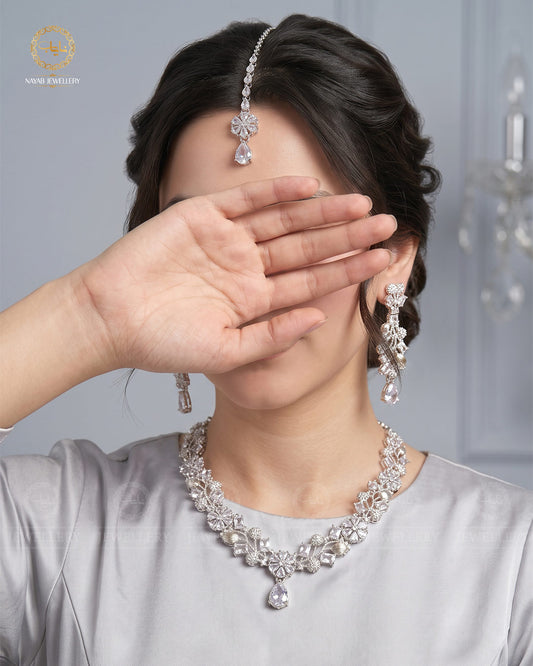 Turkish Necklace Set NJ-1528-Silver
