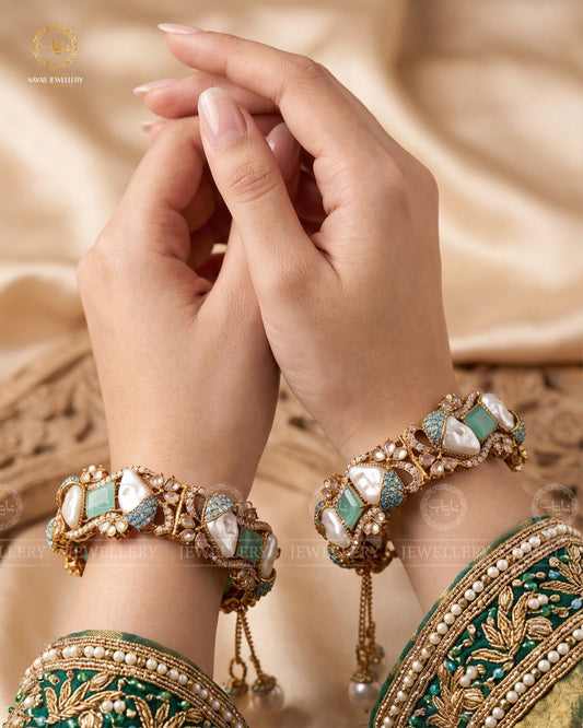 Mother Pearl Openable Bangles (pair) BL-5068