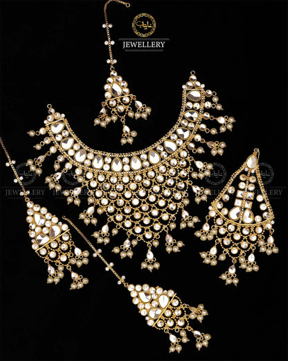 Shaheer Kundan Jhallar 5 pcs Bridal set-2118 Nayab Jewellery