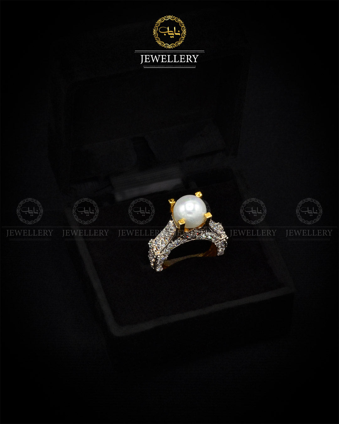 Gold Polish Jarao Stones Ring (size Adjustable)  NJ-1887