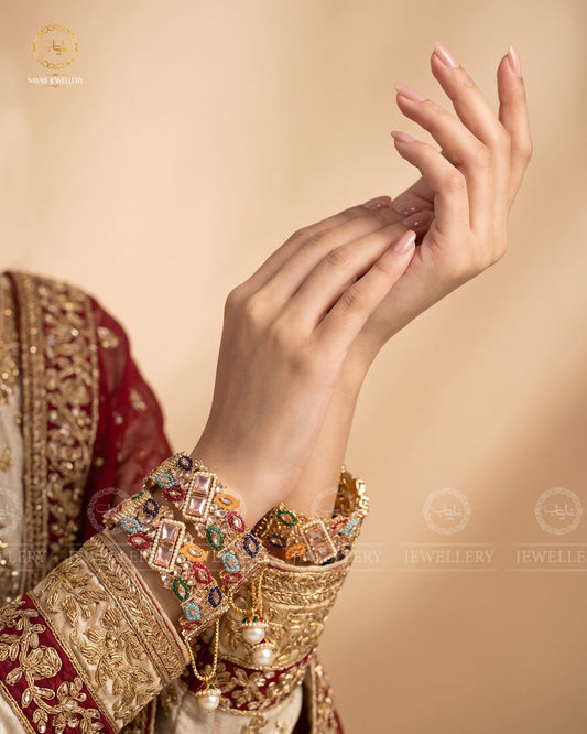 Mother Pearl Openable Bangles (pair) Egyptian Openable Bangles BL-5069