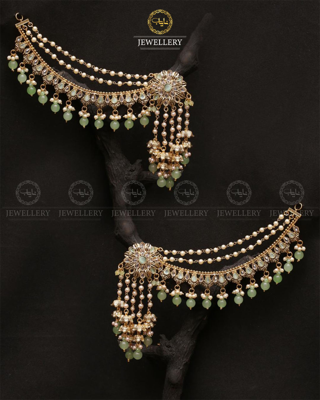 Rajhistani Tulip Lona mala (without earrings) -2310-Golden