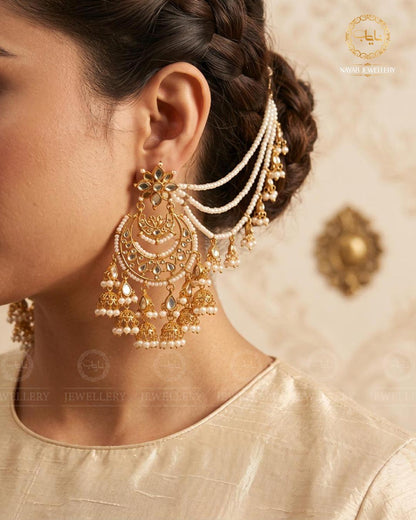 Zeenat Kundan Sahara Hoop Earrings-2400